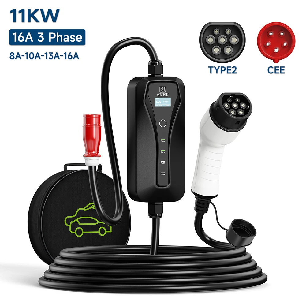 Caricatore EV 11KW 16A Tipo 2  - Type 2 Portable Ev Charger 11Kw Cee recensione e prezzo